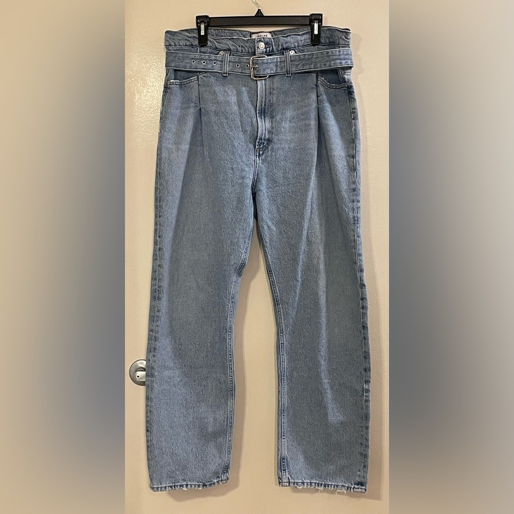 AGOLDE x ANTHROPOLOGIE NWOT 90s Cinched Ultra High Rise Straight Jeans - Picture 7 of 13